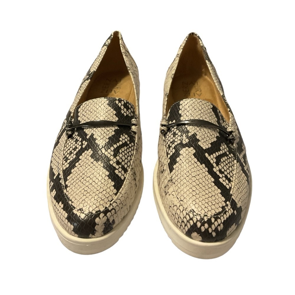Naturalizer Ranger Slip On Moccasin Loafer Shoe‎ White/Black Snake Skin S…